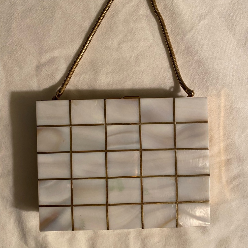 Vintage 1950s Mother of Pearl Evening Clutch